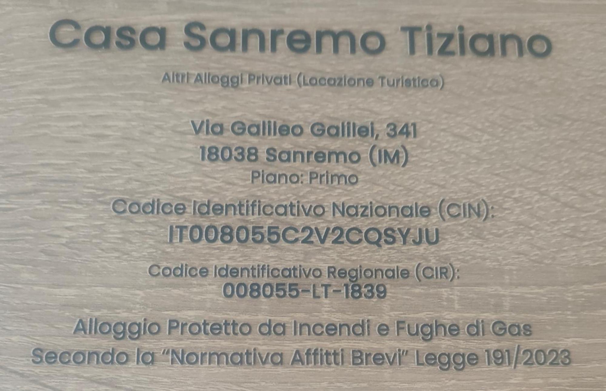 Casa Sanremo Tiziano Parking Gratis Spiaggia 15 Minuti A Piedi Exterior photo